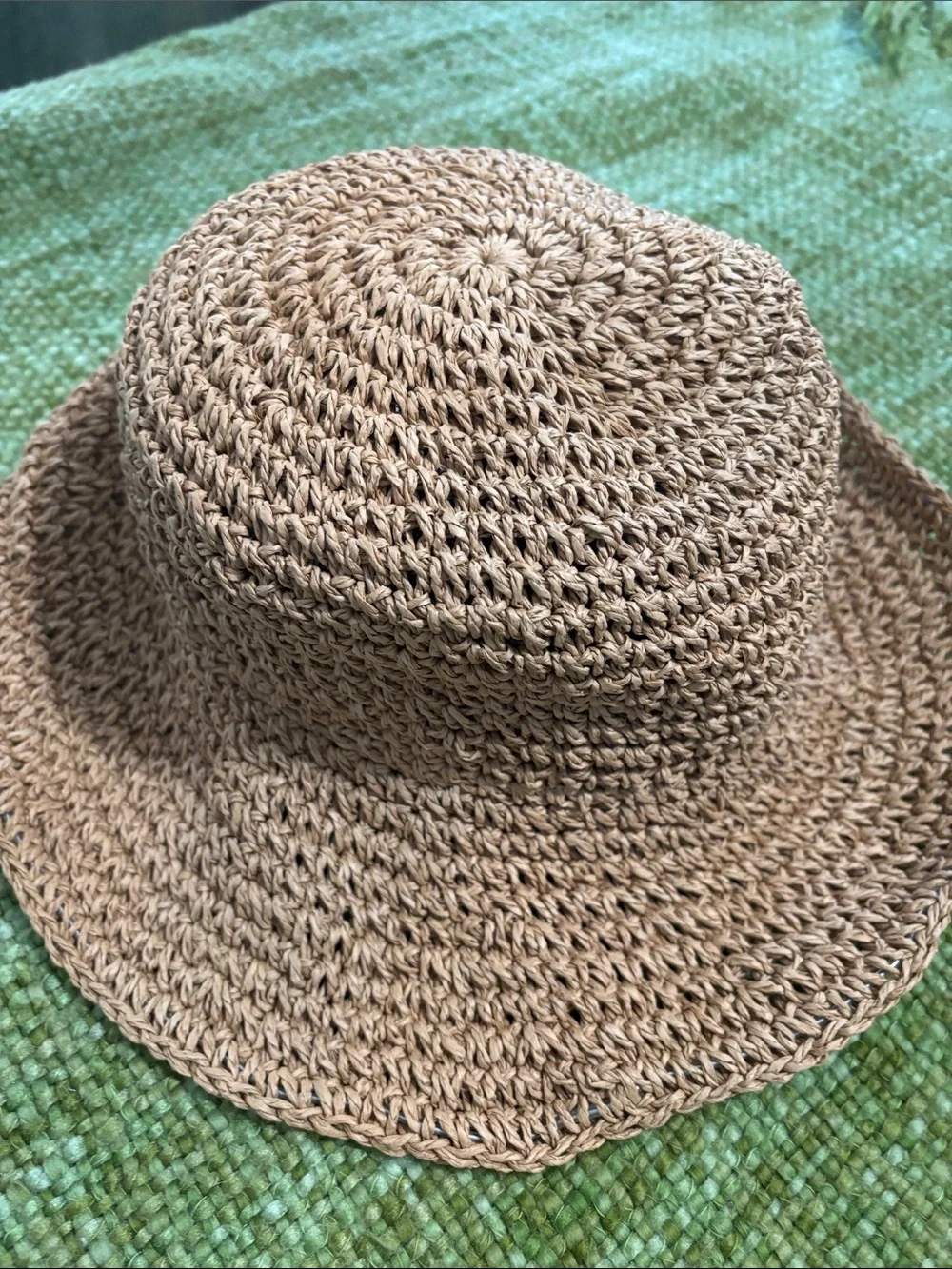 JustFab Braided Straw Sun Hat - Tan - Picture 3 of 6